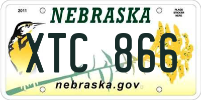 NE license plate XTC866