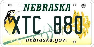 NE license plate XTC880