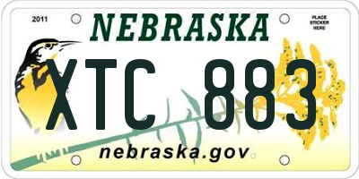NE license plate XTC883