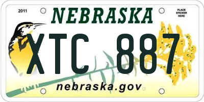 NE license plate XTC887
