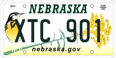 NE license plate XTC901