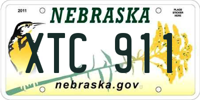NE license plate XTC911