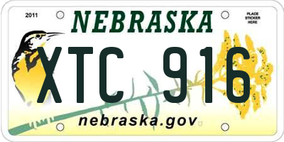 NE license plate XTC916