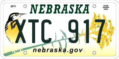 NE license plate XTC917