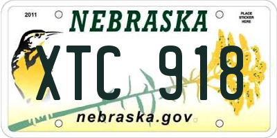NE license plate XTC918