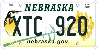 NE license plate XTC920