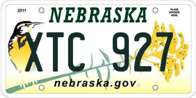 NE license plate XTC927