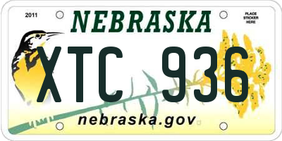 NE license plate XTC936