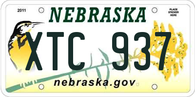 NE license plate XTC937
