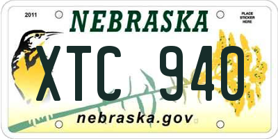NE license plate XTC940
