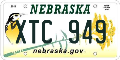 NE license plate XTC949