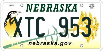 NE license plate XTC953