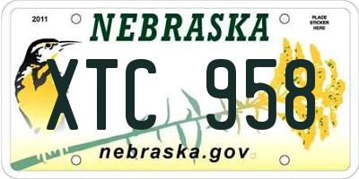 NE license plate XTC958