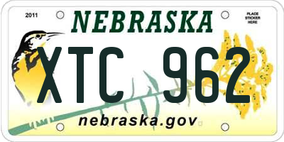 NE license plate XTC962