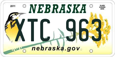 NE license plate XTC963