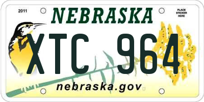 NE license plate XTC964