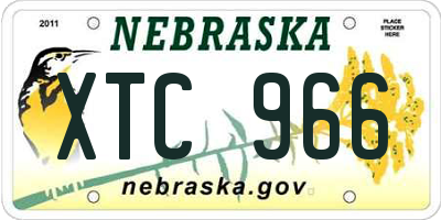 NE license plate XTC966