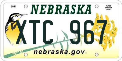 NE license plate XTC967