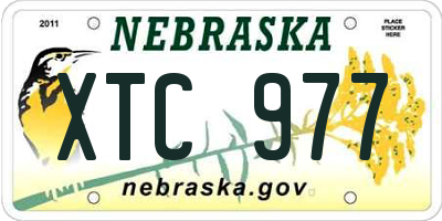 NE license plate XTC977