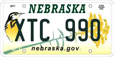 NE license plate XTC990