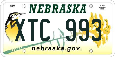 NE license plate XTC993