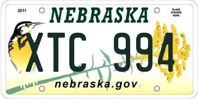 NE license plate XTC994