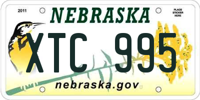 NE license plate XTC995