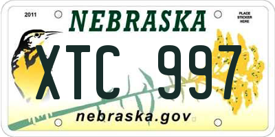 NE license plate XTC997
