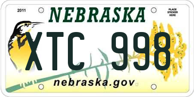 NE license plate XTC998