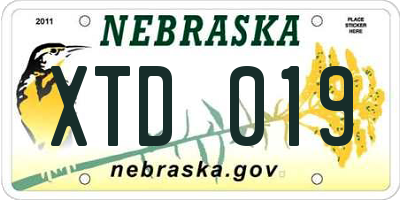 NE license plate XTD019