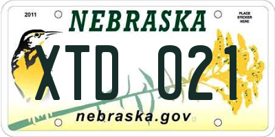 NE license plate XTD021