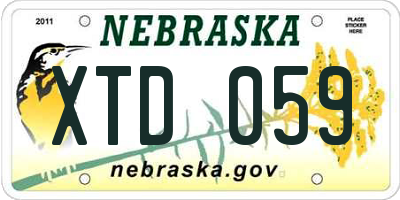 NE license plate XTD059
