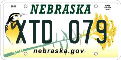NE license plate XTD079