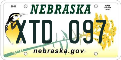 NE license plate XTD097