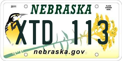 NE license plate XTD113