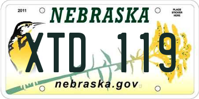 NE license plate XTD119