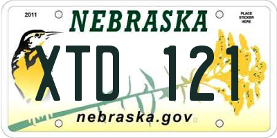 NE license plate XTD121