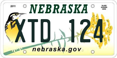 NE license plate XTD124