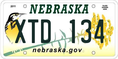 NE license plate XTD134