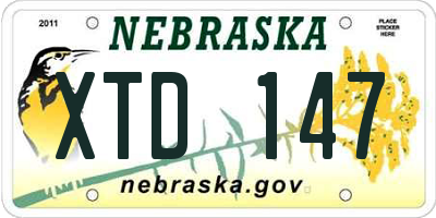 NE license plate XTD147