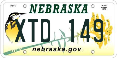 NE license plate XTD149