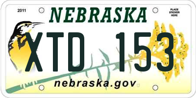 NE license plate XTD153