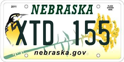 NE license plate XTD155