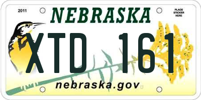 NE license plate XTD161