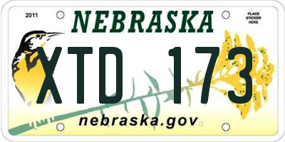 NE license plate XTD173