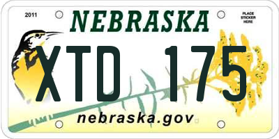 NE license plate XTD175