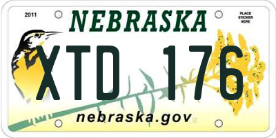 NE license plate XTD176