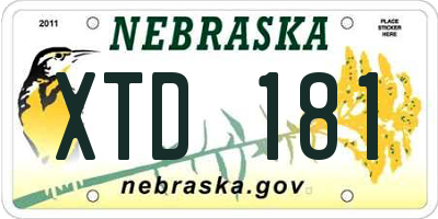 NE license plate XTD181
