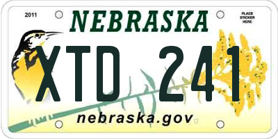NE license plate XTD241