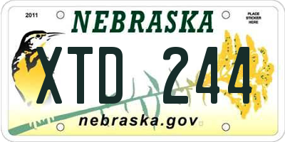 NE license plate XTD244